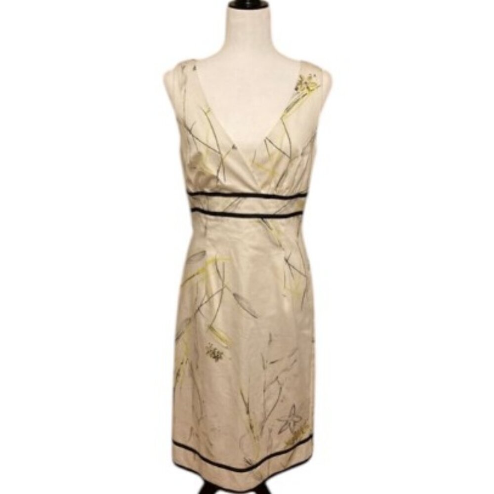 Lori Ann Montreal white floral sleeveless V-neck maxi dress size 12 /L